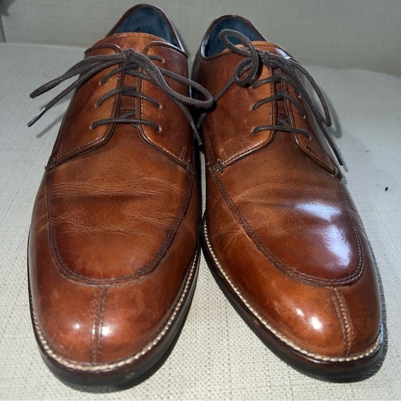 Cole Haan Lenox Hill Men’s 9M Split Toe Oxford Tan Leather Dress Shoes C11629 - Picture 3 of 11